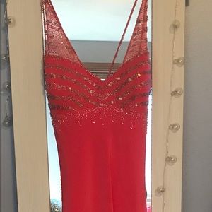 Vintage Coral Beaded Formal Dress
